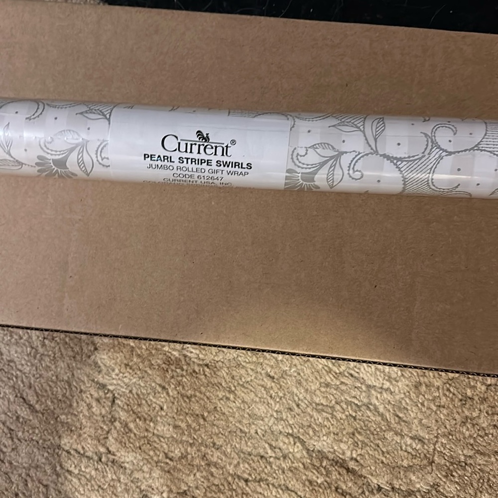 Wedding/Bridal shower, pearl stripe swirls wrapping paper new 23” x 32’